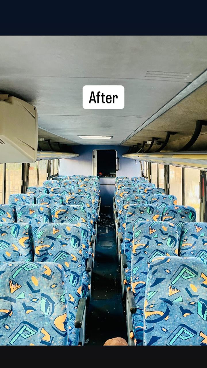After - Bus interior cleaning transformation