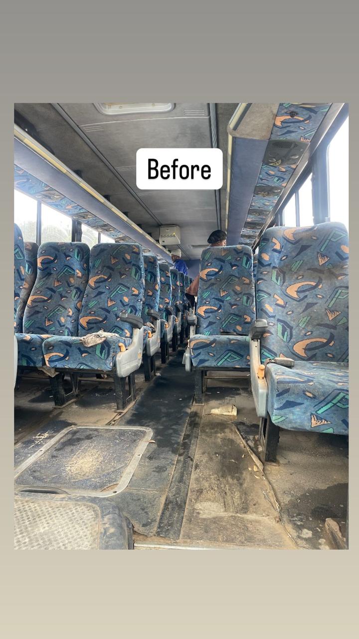 Before - Bus interior cleaning transformation
