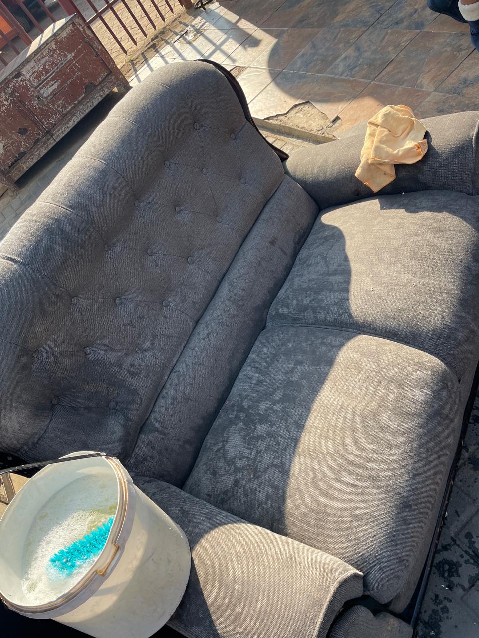 Before - Sofa cleaning transformation